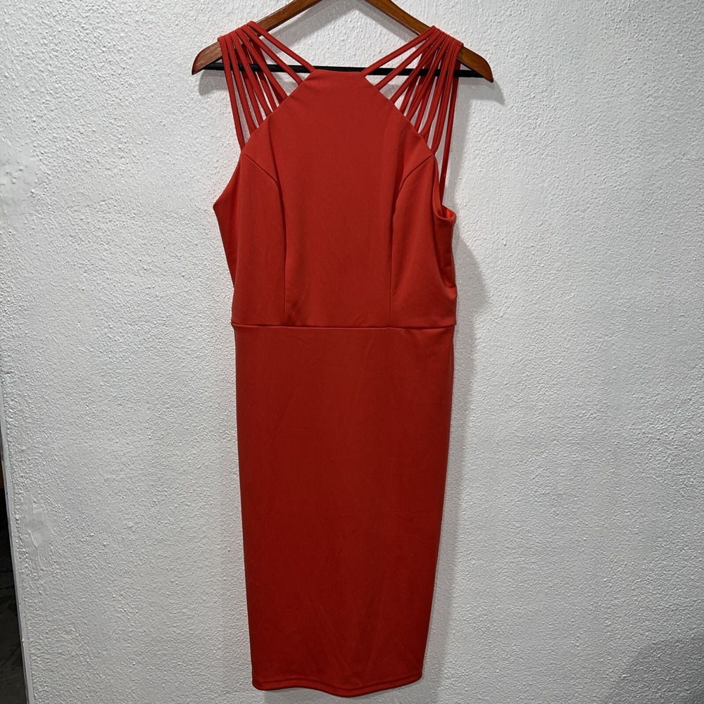 Grace Karin Dress Womens Medium Dover Red Midi Sleeveless Strappy Y2K Shift
